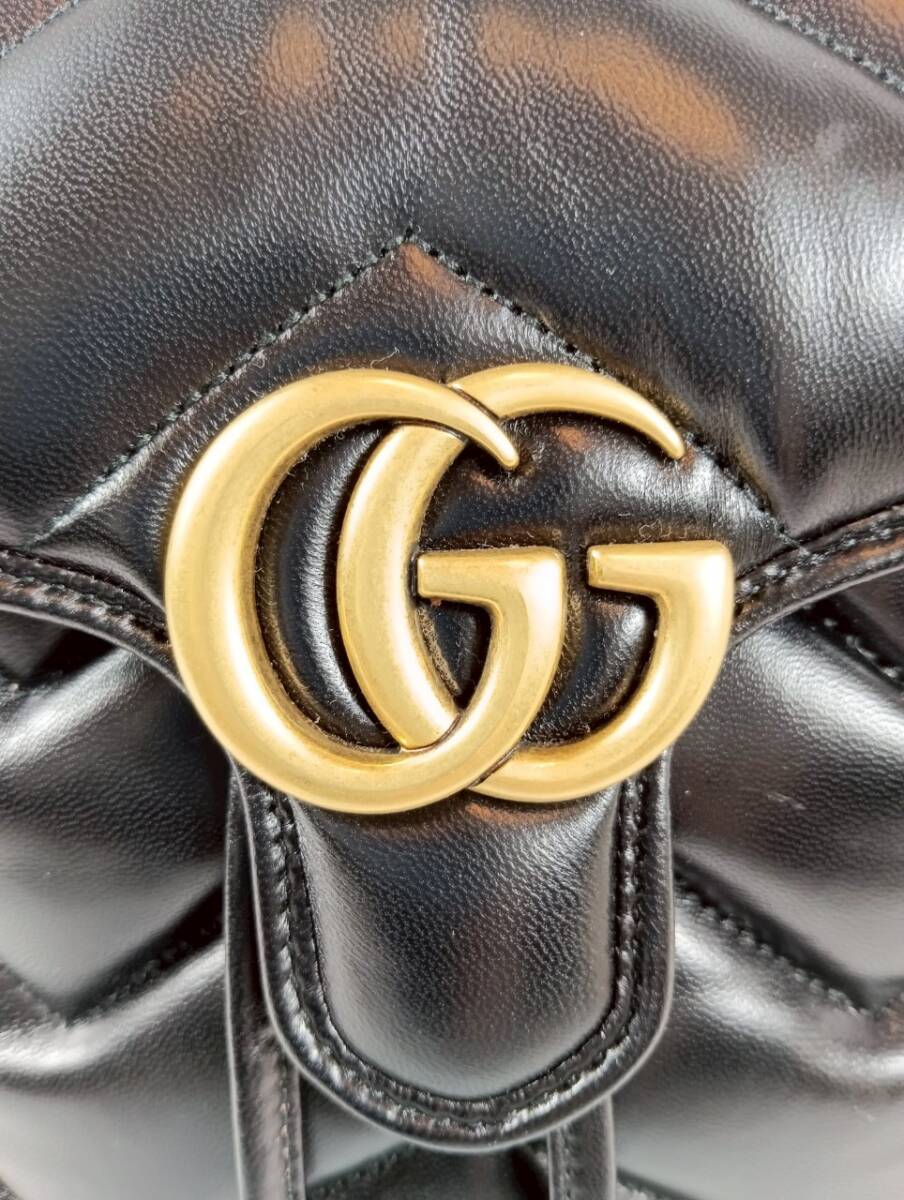 新品　未使用　GUCCI　グッチ　GGマーモント　バッグパック　リュック　ブラック_画像5