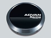 【納期要確認】ADVAN Racing センターキャップ FLAT グロスブラック 直径:73ミリ 4個セット_画像1