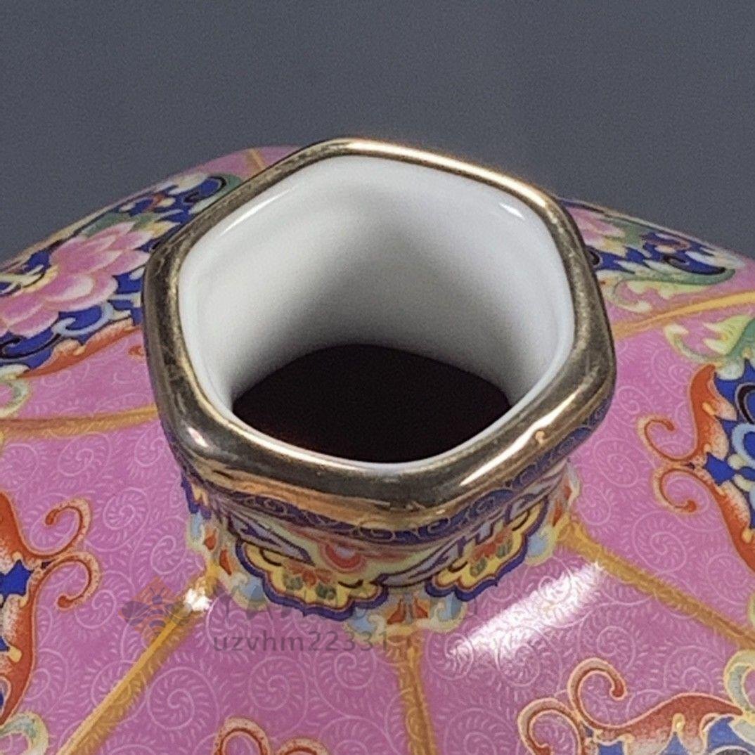パステル蒔絵花鳥多稜梅瓶 景徳鎮 陶磁器 装飾品 現代工芸品 美術品 置物 パステル蒔絵花鳥多稜梅瓶 景徳鎮 陶磁器 装飾品 現代工芸品