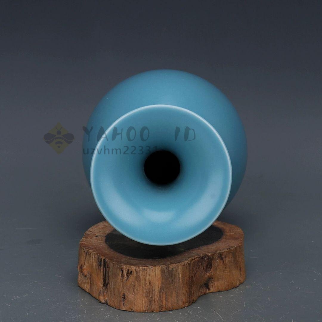 清雍正汝釉天青色玉壺 景徳鎮 陶磁器 装飾品 現代工芸