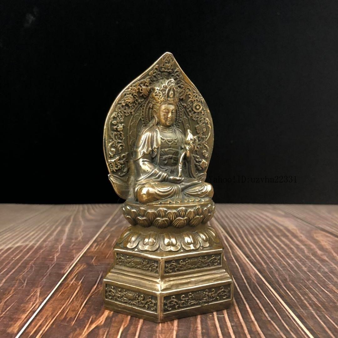 仏教美術 西方三聖坐像 地蔵 菩薩 観音 銅製 仏像 彫刻 置物