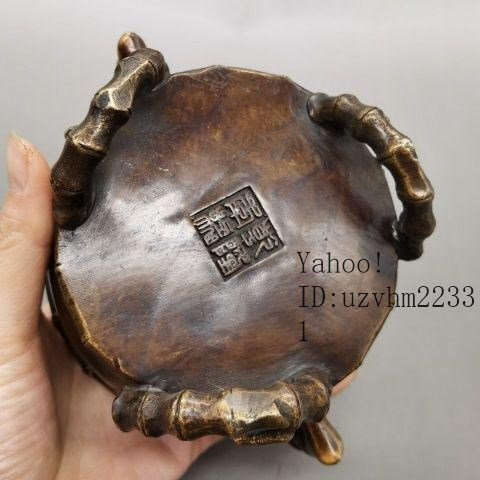 銅製 重工 彫刻 竹の香り炉 茶道具 香道具 装飾品 工芸品 美術品 置物 銅製 重工 彫刻 竹の香り炉 茶道具 香道具 装飾品 工芸品 美術品