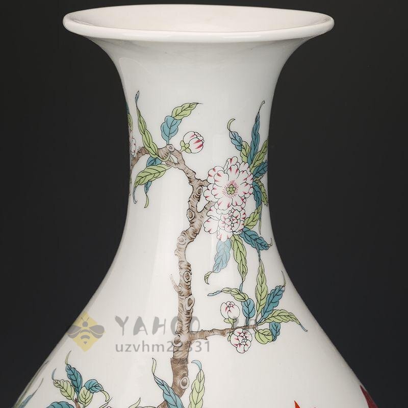 清乾隆粉彩福寿九桃紋オリーブ瓶 景徳鎮 陶磁器 装飾品 現代工芸品 美術品 置物 清乾隆粉彩福寿九桃紋オリーブ瓶 景徳鎮 陶磁器 装飾品