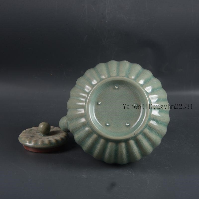 汝窯瓜稜紋提梁壺 茶壺 景徳鎮 茶道工芸品 美術品 置物 汝窯瓜稜紋提梁壺 茶壺 景徳鎮 茶道工芸品 美術品