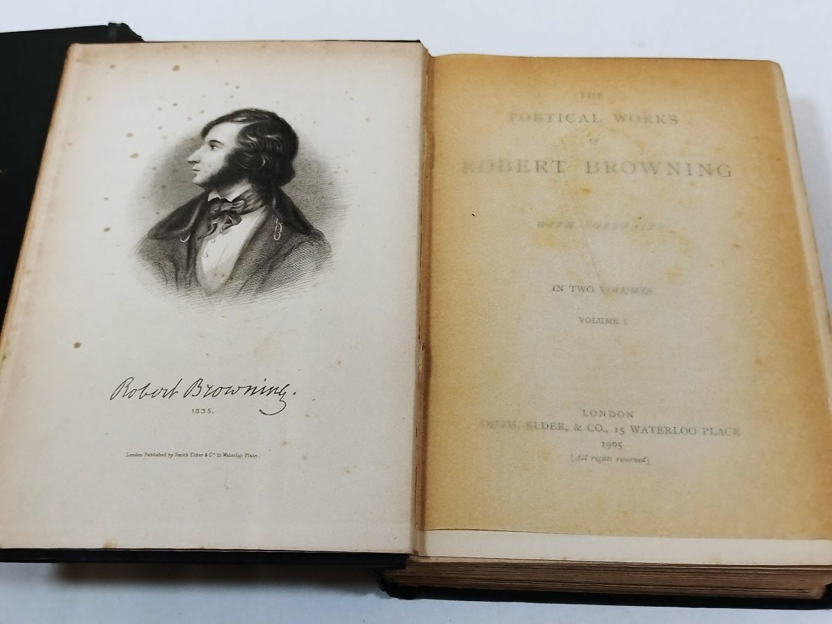 366-C15/【洋書】The Poetical Works of Robert Browning Vol.Ⅰ・Ⅱ 2冊セット/Smith,Elder&Co./1905年/ロバート・ブラウニング_画像2