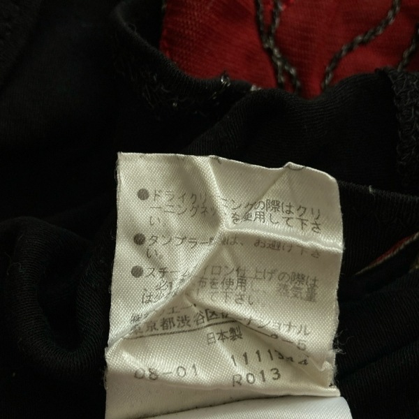  Vivienne Tam VIVIENNE TAM трикотаж с коротким рукавом размер 0 XS - чёрный × бордо × мульти- женский вышивка / цветок ( цветок ) tops 