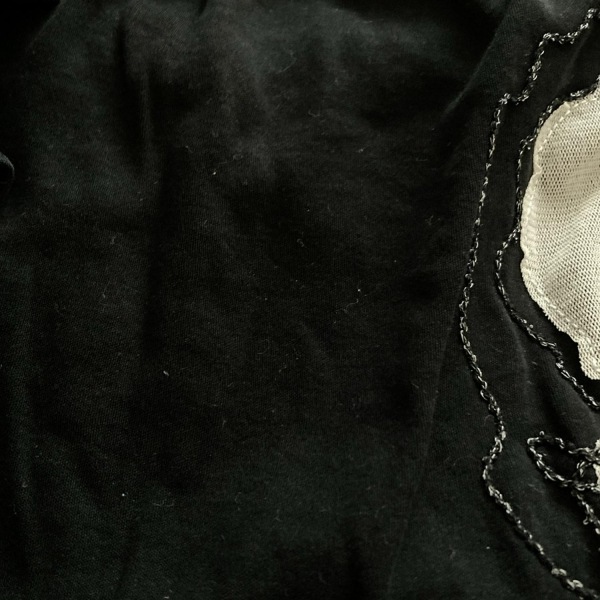  Vivienne Tam VIVIENNE TAM трикотаж с коротким рукавом размер 0 XS - чёрный × бордо × мульти- женский вышивка / цветок ( цветок ) tops 