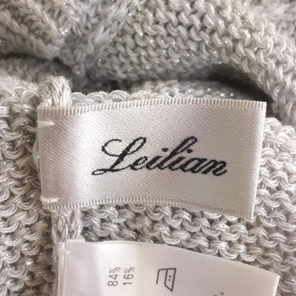 レリアン Leilian カーディガン サイズ9 M - ライトグレー レディース 長袖/ラメ 美品 トップス_画像3