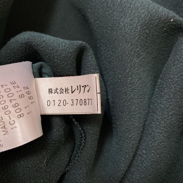 レリアン Leilian サイズ11 M - ブルーグリーン レディース 七分袖/ミニ ワンピース_画像6