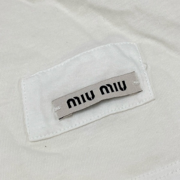 ミュウミュウ miumiu 半袖カットソー サイズXS - 白×アイボリー レディース クルーネック トップス_画像3