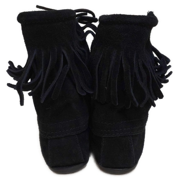  Minnetonka MINNETONKA короткие сапоги 7 - чёрный женский гонки выше / бахрома обувь 