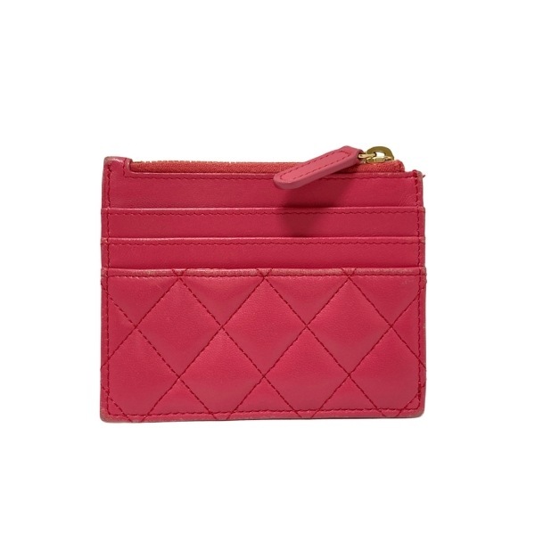 シャネル CHANEL コインケース マトラッセ ラムスキン ピンク ココマーク/ゴールド金具 財(cái)布