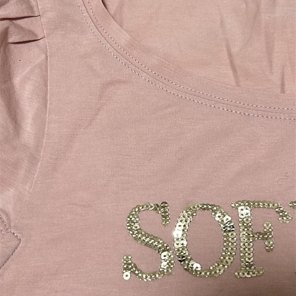 エポカ EPOCA 半袖Tシャツ サイズ42 L - ライトピンク レディース クルーネック/スパンコール/ハート トップス_画像6