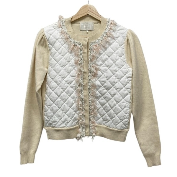 チェスティ Chesty カーディガン サイズF - アイボリー×白×マルチ レディース 長袖/キルティング 美品 トップス_画像1