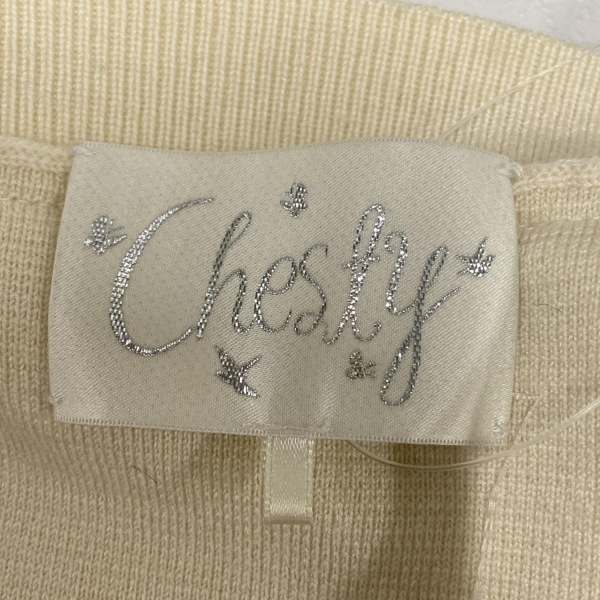 チェスティ Chesty カーディガン サイズF - アイボリー×白×マルチ レディース 長袖/キルティング 美品 トップス_画像3
