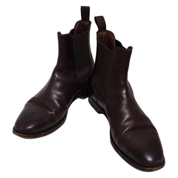 サントーニ SANTONI ショートブーツ 6 1/2 - レザー ダークブラウン メンズ サイドゴア 靴