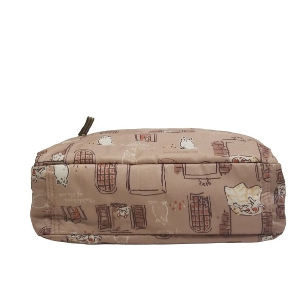 マンハッタナーズ Manhattaner's ショルダーバッグ - ベージュ×ダークブラウン×マルチ ネコ 美品 バッグ_画像4