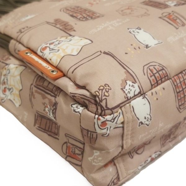 マンハッタナーズ Manhattaner's ショルダーバッグ - ベージュ×ダークブラウン×マルチ ネコ 美品 バッグ_画像5