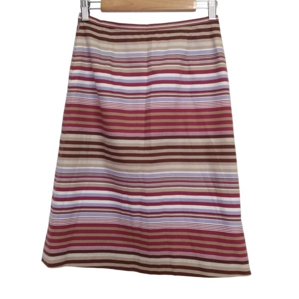 paul (pole) Stuart PaulStuart юбка размер 9 M - бордо × голубой × мульти- женский колено длина / окантовка низ
