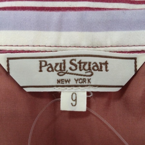 paul (pole) Stuart PaulStuart юбка размер 9 M - бордо × голубой × мульти- женский колено длина / окантовка низ