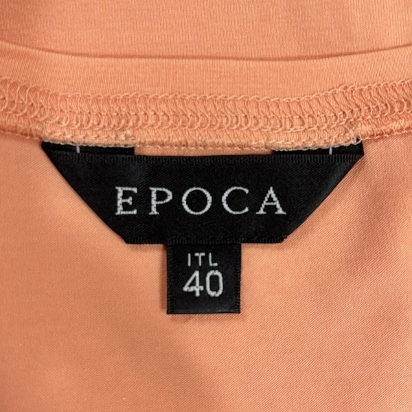 エポカ EPOCA 半袖Tシャツ サイズ40 M - ライトオレンジ×黒 レディース クルーネック/ビジュー/スパンコール 美品 トップス_画像3