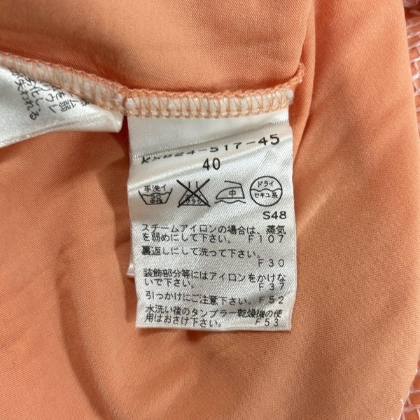 エポカ EPOCA 半袖Tシャツ サイズ40 M - ライトオレンジ×黒 レディース クルーネック/ビジュー/スパンコール 美品 トップス_画像5