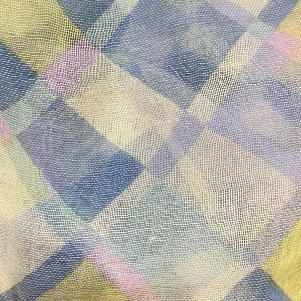 ホコモモラ JOCOMOMOLA ストール(ショール) - コットン ベージュ×ネイビー×マルチ 美品 マフラー_画像7