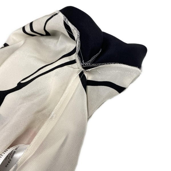 エスカーダ ESCADA サイズ32 S - 白×黒×レッド レディース 七分袖/ひざ丈/シルク/花柄 ワンピース_画像8