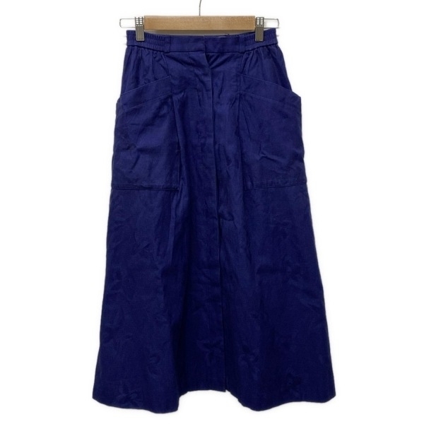 ディオール/クリスチャンディオール DIOR/ChristianDior ロングスカート サイズM - ネイビー レディース ウエストゴム/花柄 ボトムス