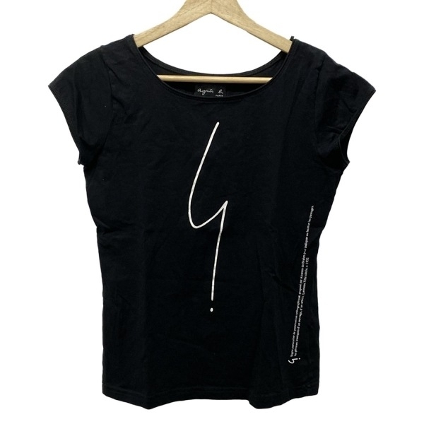 アニエスベー agnes b 半袖Tシャツ サイズ1 S - 黒×白 レディース クルーネック 美品 トップス_画像1