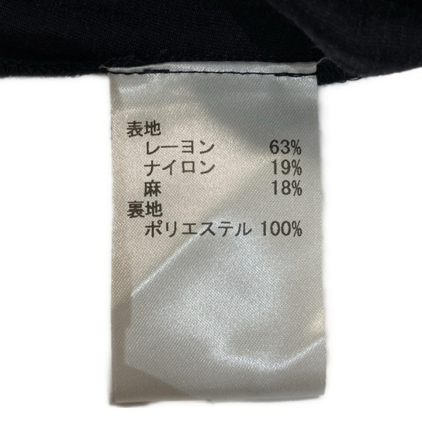 レリアン Leilian サイズ7 S - ネイビー レディース 半袖/ロング/麻混 美品 ワンピース_画像4