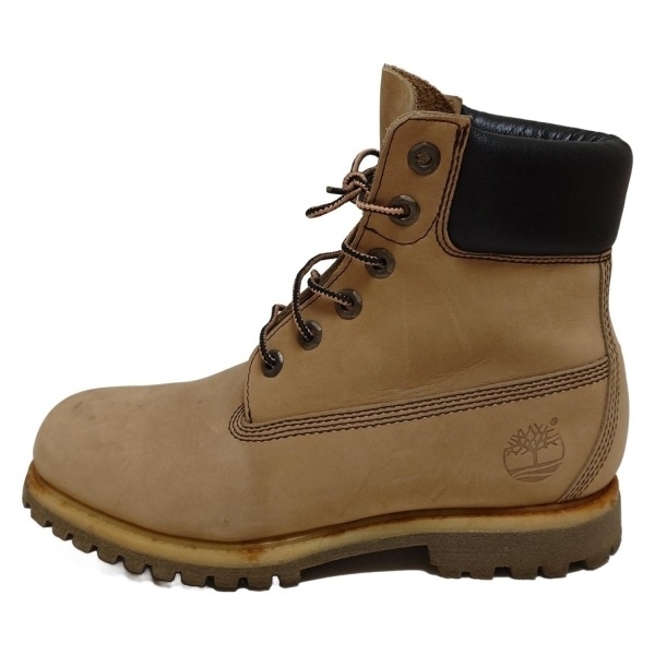 ティンバーランド Timberland ショートブーツ 6 1/2 - レザー ベージュ×ダークブラウン レディース 靴