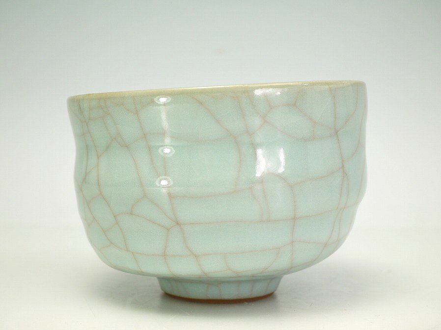 ■真作保証■【浦口雅行】作 青瓷茶碗 共箱■師：人間國寶 三浦小平二■