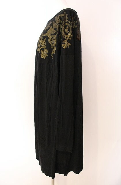 ヴィヴィアンウエストウッド 中古 / グリッタープリントカットワンピース 2 ブラック×ゴールド O-25-08-17-037-op-IG-OS