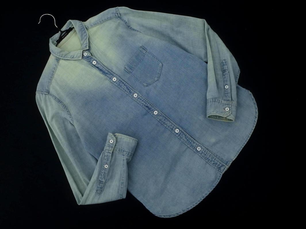MACPHEE マカフィー トゥモローランド ブリーチ デニム シャツ size38/青 ■◇ ☆ fgd1 レディース_画像1