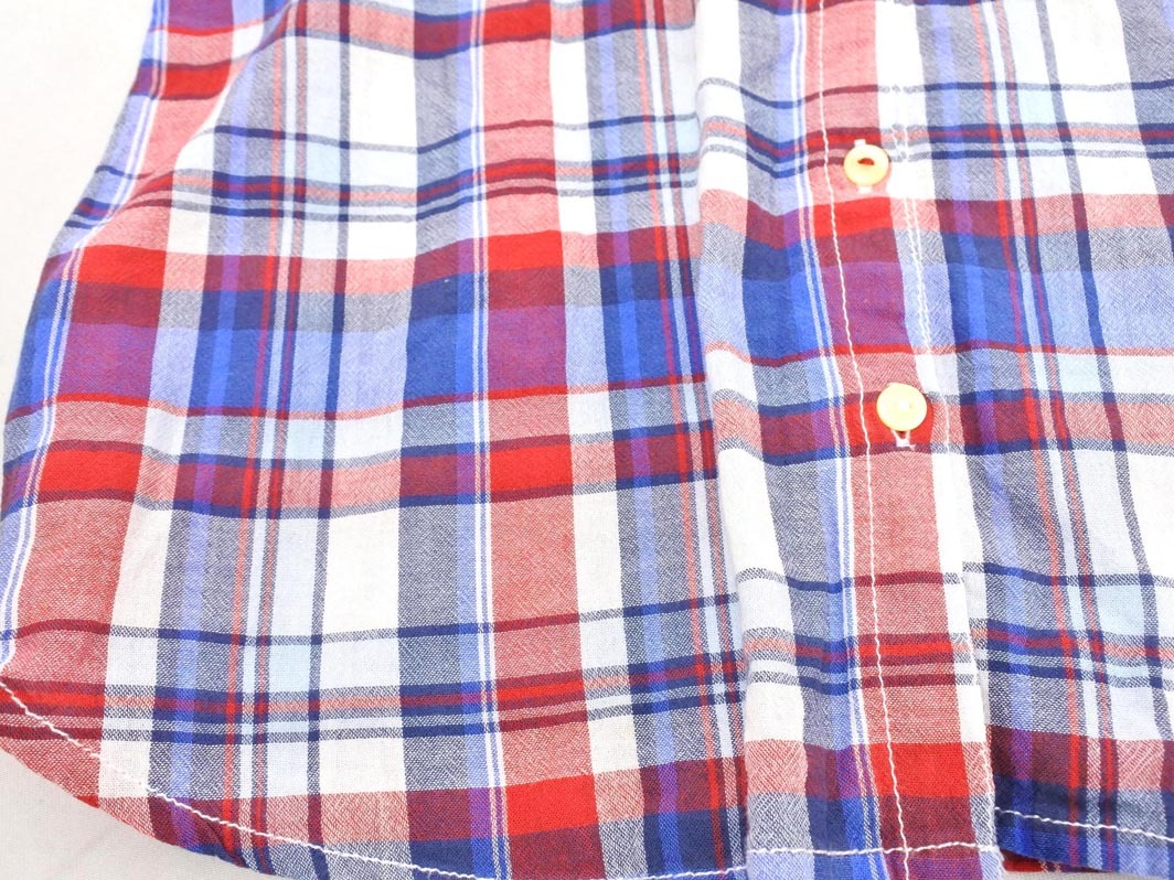 ネコポスOK TOMMY HILFIGER トミーヒルフィガー チェック 半袖 シャツ size4/赤x青 ■◆ ☆ fgd1 レディース_画像4