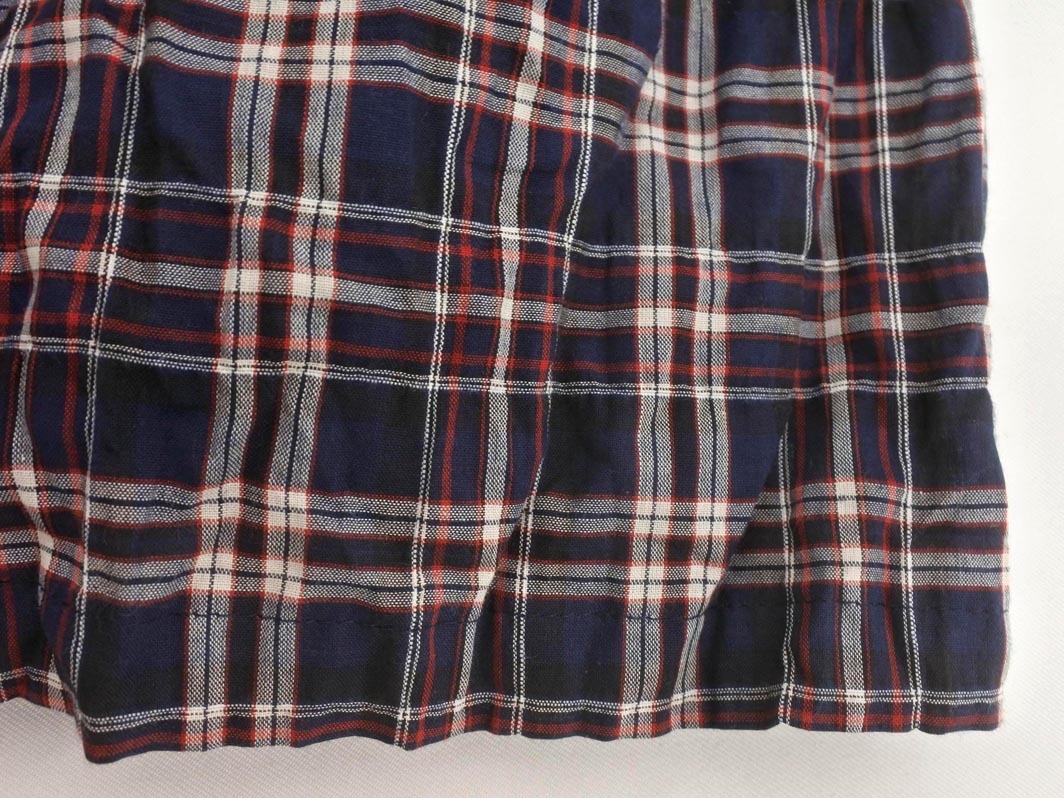 ネコポスOK MELROSE メルローズ チェック ブラウス シャツ size4/紺 ■◇ ☆ fgd1 レディース_画像2