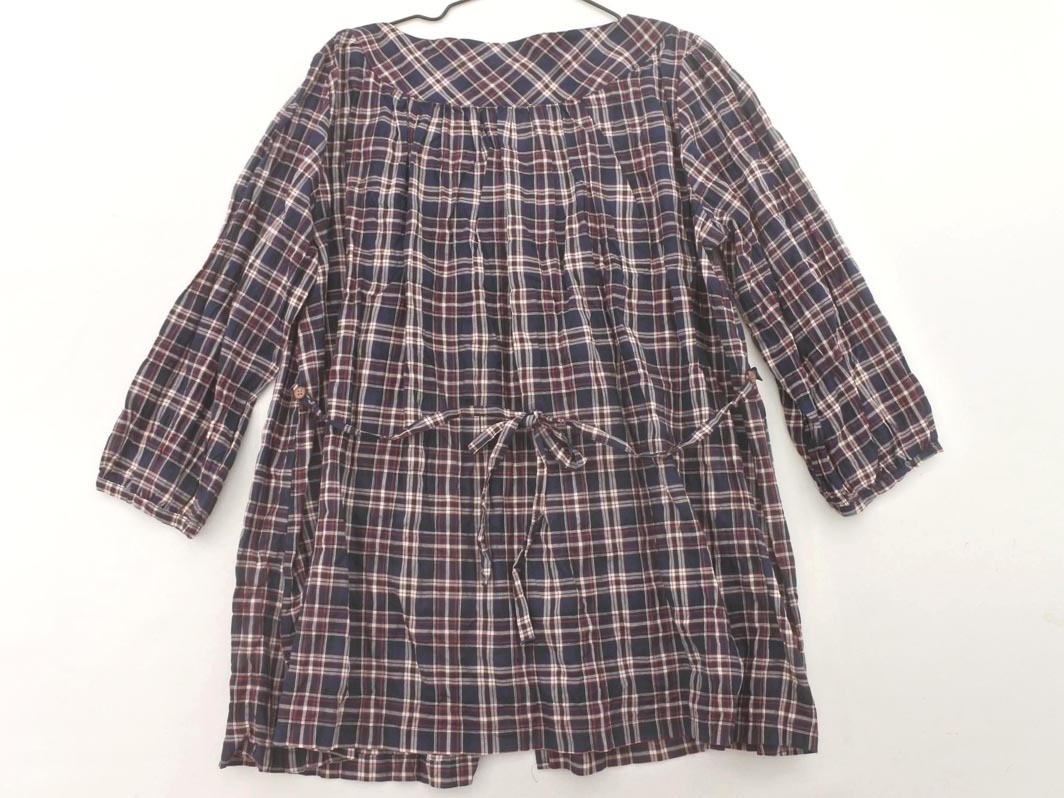 ネコポスOK MELROSE メルローズ チェック ブラウス シャツ size4/紺 ■◇ ☆ fgd1 レディース_画像5