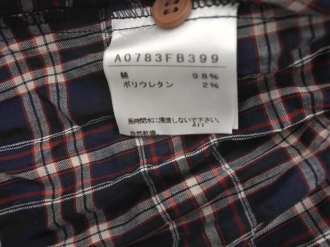 ネコポスOK MELROSE メルローズ チェック ブラウス シャツ size4/紺 ■◇ ☆ fgd1 レディース_画像6