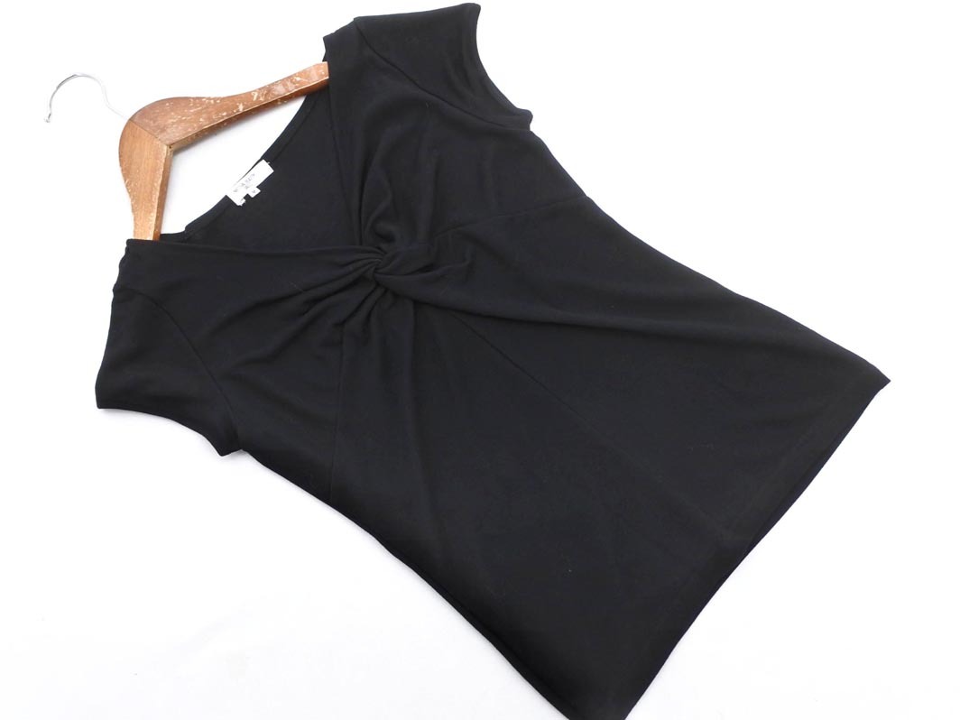 NATURAL BEAUTY BASIC ナチュラルビューティーベーシック ツイスト ノースリーブ ニット セーター sizeM/黒 ■◆ ☆ fgd1 レディース_画像1