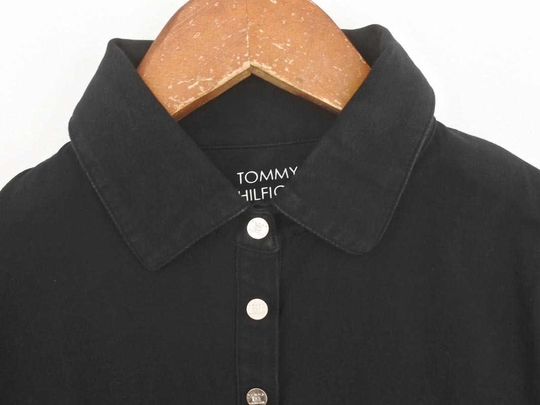 ネコポスOK TOMMY HILFIGER トミーヒルフィガー ポロシャツ sizeM/黒 ■◆ ☆ fgb1 レディース_画像4