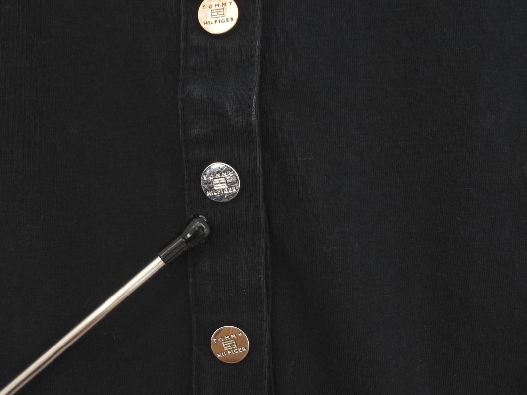 ネコポスOK TOMMY HILFIGER トミーヒルフィガー ポロシャツ sizeM/黒 ■◆ ☆ fgb1 レディース_画像5