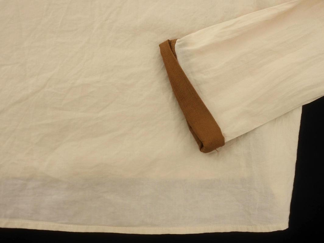 ネコポスOK MELROSE メルローズ プルオーバー ブラウス シャツ ベージュx茶 ■◇ ☆ fha4 レディース_画像2