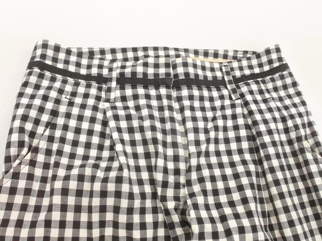 heliopole エリオポール ギンガムチェック クロップド パンツ size34/白ｘ黒 ■◇ ☆ fha4 レディース_画像3
