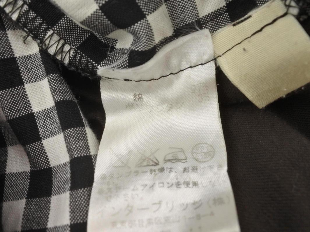 heliopole エリオポール ギンガムチェック クロップド パンツ size34/白ｘ黒 ■◇ ☆ fha4 レディース_画像5