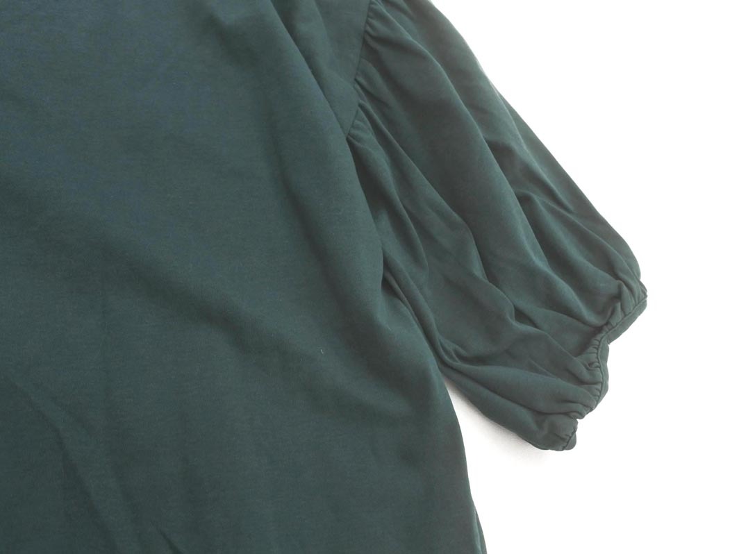 NATURAL BEAUTY BASIC ナチュラルビューティーベーシック Vネック プルオーバー カットソー sizeM/緑 ■◆ ☆ fha4 レディース_画像3