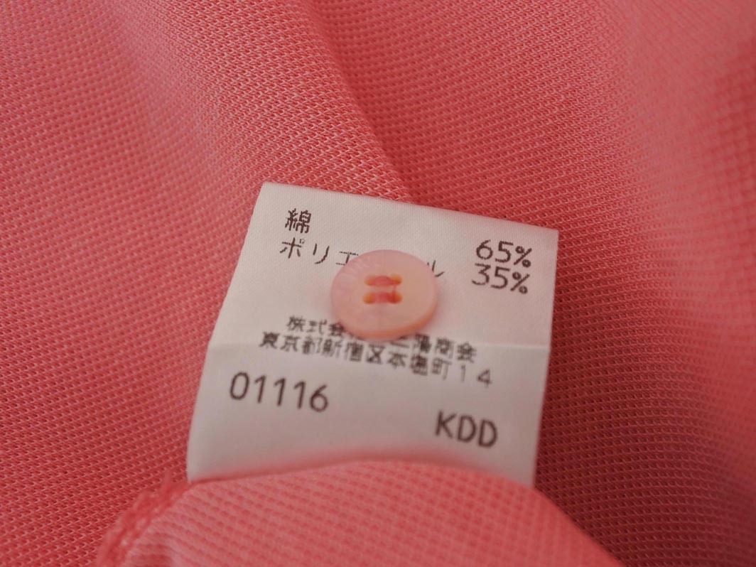 PAUL STUART paul (pole) Stuart вышивка рубашка-поло sizeM/ розовый #* * fha4 женский 