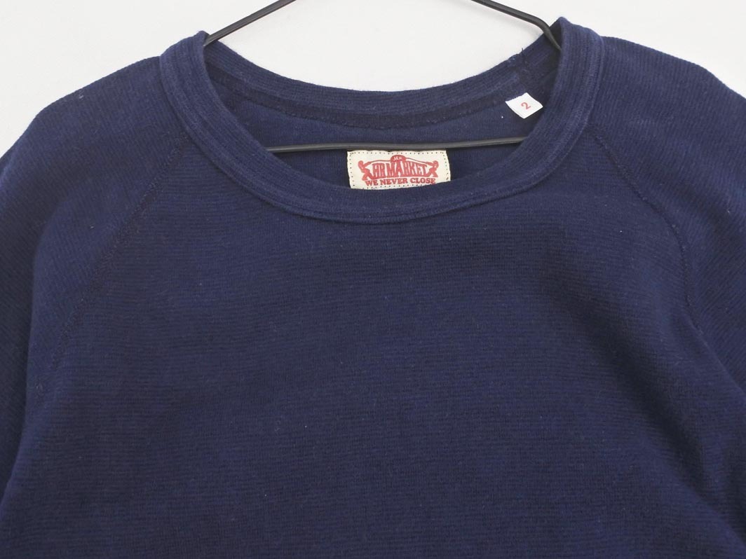 HOLLYWOOD RANCH MARKET ハリウッドランチマーケット 刺繍 プルオーバー カットソー sizeM/紺 ■◇ ☆ fha5 レディース