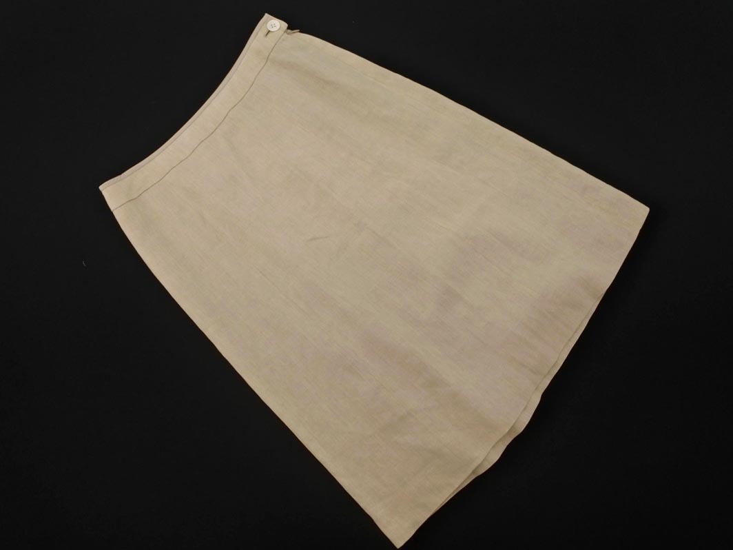 PAUL STUART paul (pole) Stuart linen100% юбка size4/ бежевый #* * fha5 женский 