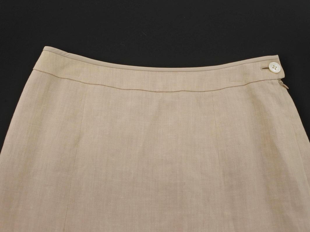 PAUL STUART paul (pole) Stuart linen100% юбка size4/ бежевый #* * fha5 женский 